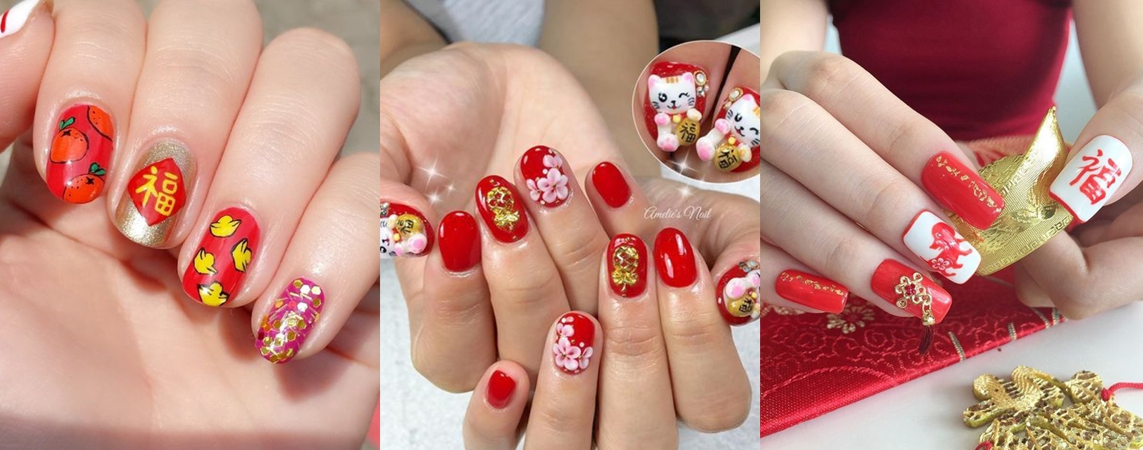 Chinese New Year Nails Art 2020 แจกไอเดียเพ้นท์เล็บต้อนรับเทศกาลตรุษจีน