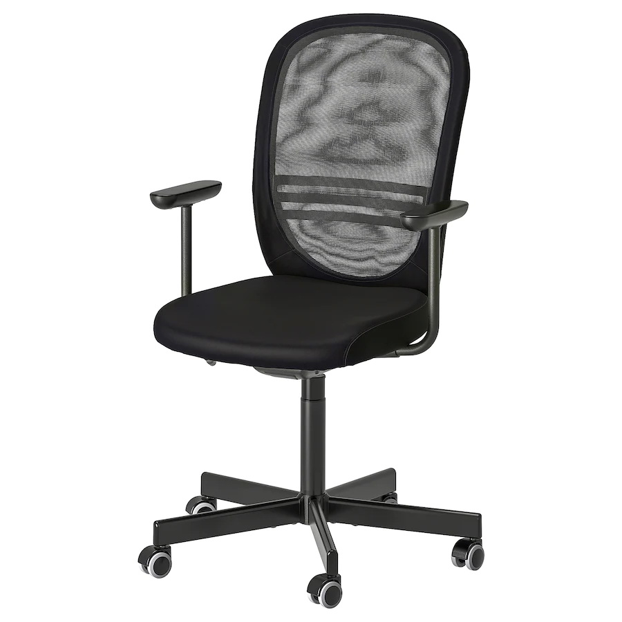 flintan office chair with armrests black